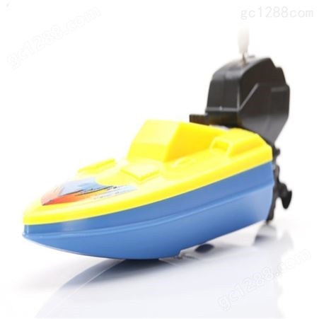 新款塑料上链船 儿童地摊发条戏水游水摩托艇轮船玩具批发双伟