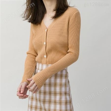 韩版外套修身针织衫 2021新款秋冬季外搭开衫 库存杂款毛衣