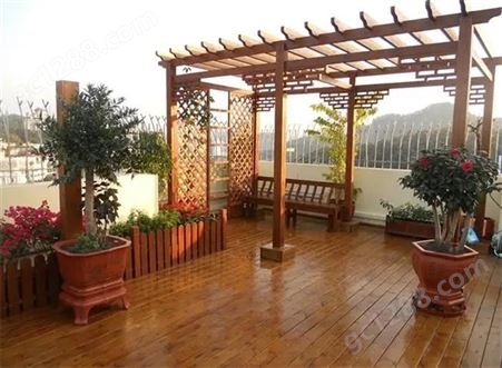 庭院中式单臂廊架 定制安装公园防腐木葡萄架 落地式花架