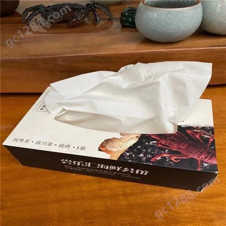 大理厂家定制餐厅广告纸巾方形盒装纸巾