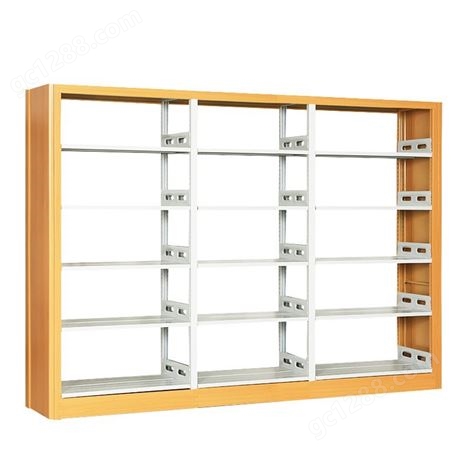 家庭用简易钢木书架圆角落地置物架阅览室图书架 恭信教学设备