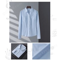 法式衬衫 经典长袖定做 男女式长短袖衬衣 蓝色职业装衬衫订制