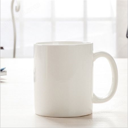 陶瓷咖啡杯圆把杯柄丝印LOGO生日纪念品免费设计