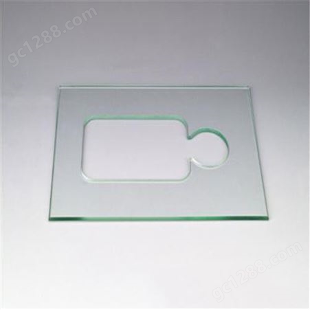 定制4mm小尺寸玻璃片开孔开缺 钢化玻璃切割加工精雕洗内孔