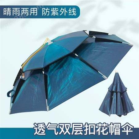 头戴式钓鱼伞帽户外防紫外线帽伞2022年新款雨伞帽头伞遮阳伞帽子