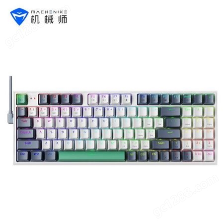 机械师（MACHENIKE） K500机械键盘有线游戏键鼠套装热拔插94键类98键办公键盘鼠标套装 K500-94键-红轴-白色-RGB