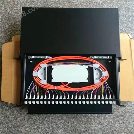 单模/多模LC-APC型24芯48芯光纤终端盒 1U光缆熔纤盒满配