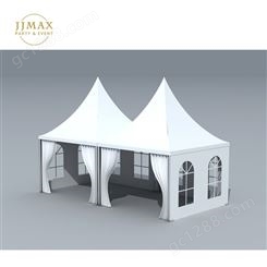 捷迈 棚房桌椅白色钢结构帐篷室外集市团建趣味嘉年华设备 租赁