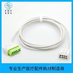 富惠阳OEM兼容日本光电12针JC-906美标心电电缆