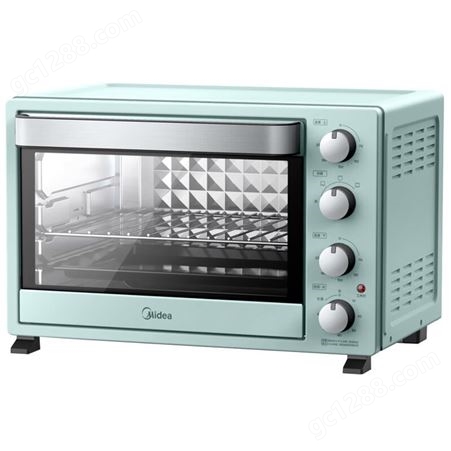 美的（Midea）PT35C1 多功能电烤箱 上下独立控温 4管加热旋转烧烤便捷旋控25-40L 浅绿 35L
